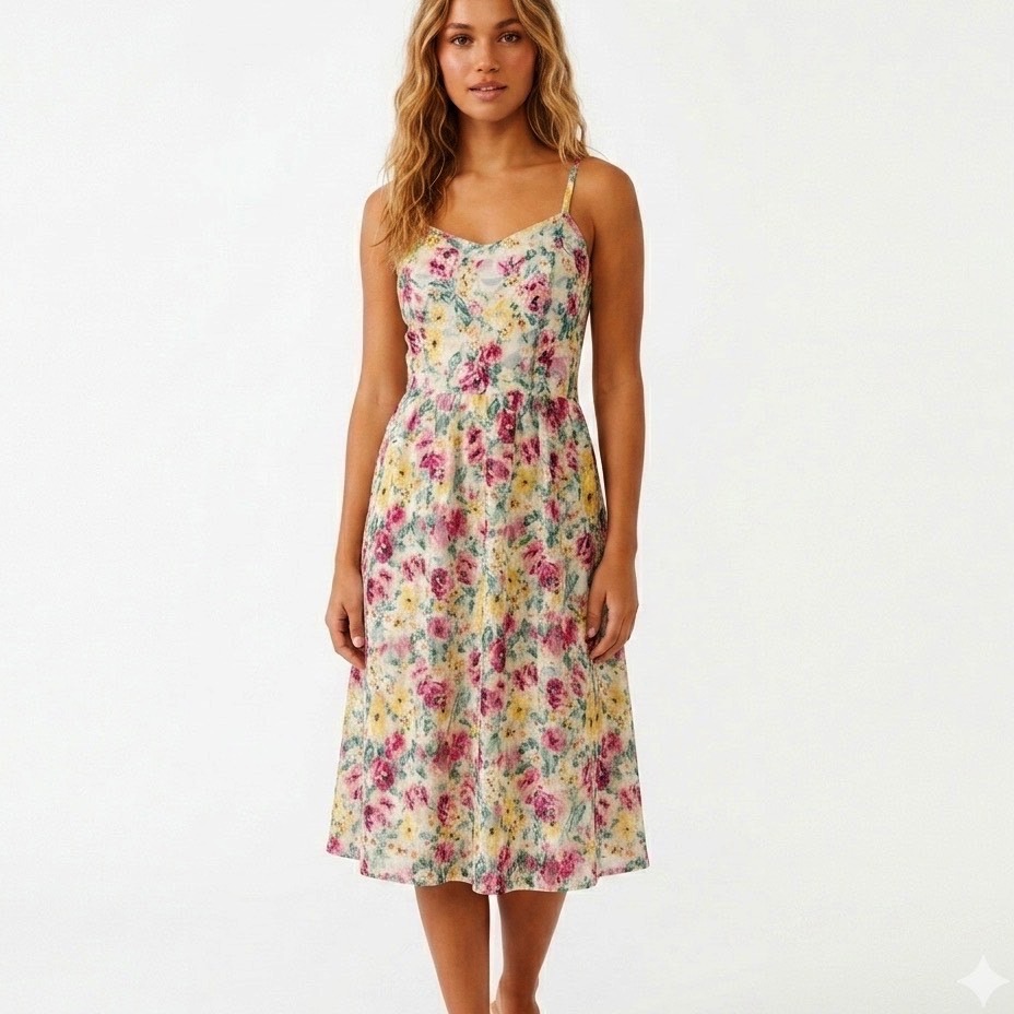 Bebop Y2k Floral Lace Mesh Dress Size Small Camisole Coquette Summer Sundress